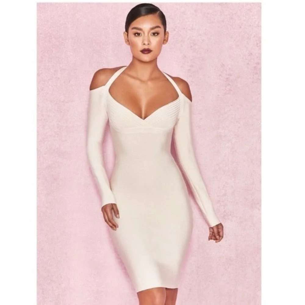 House of CB Cornelia Ivory Bodycon Bandage Dress Sexy Feminine Night Out House of CB Cornelia Ivory Bodycon Bandage Dress Sexy Feminine Night Out